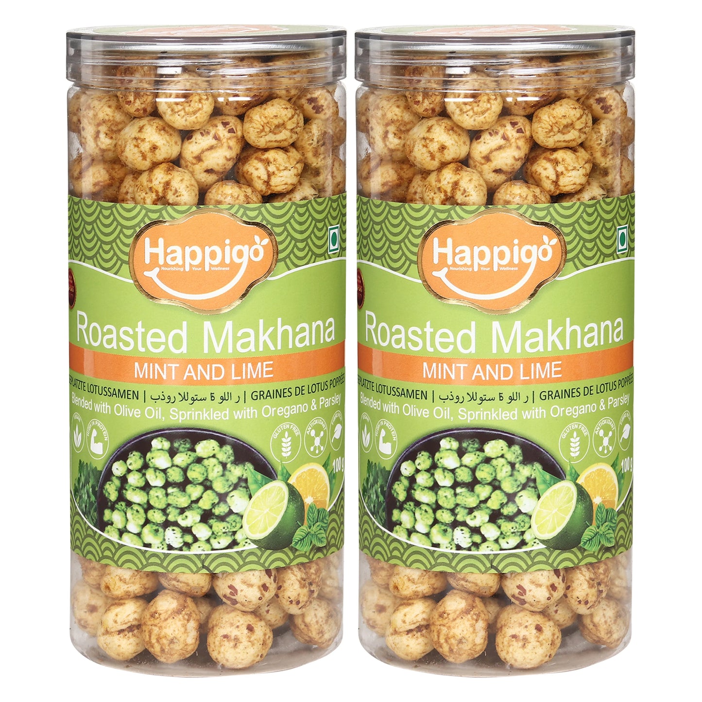 Combo(2-Jars) of Mint & Lime Roasted Makhana(85gm Each)