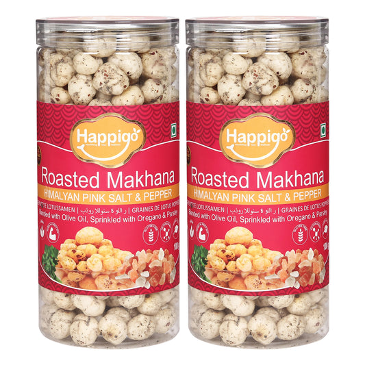 Combo(2-Jars) of Himalayan Pink Salt & Pepper Roasted Makhana(85gm Each)