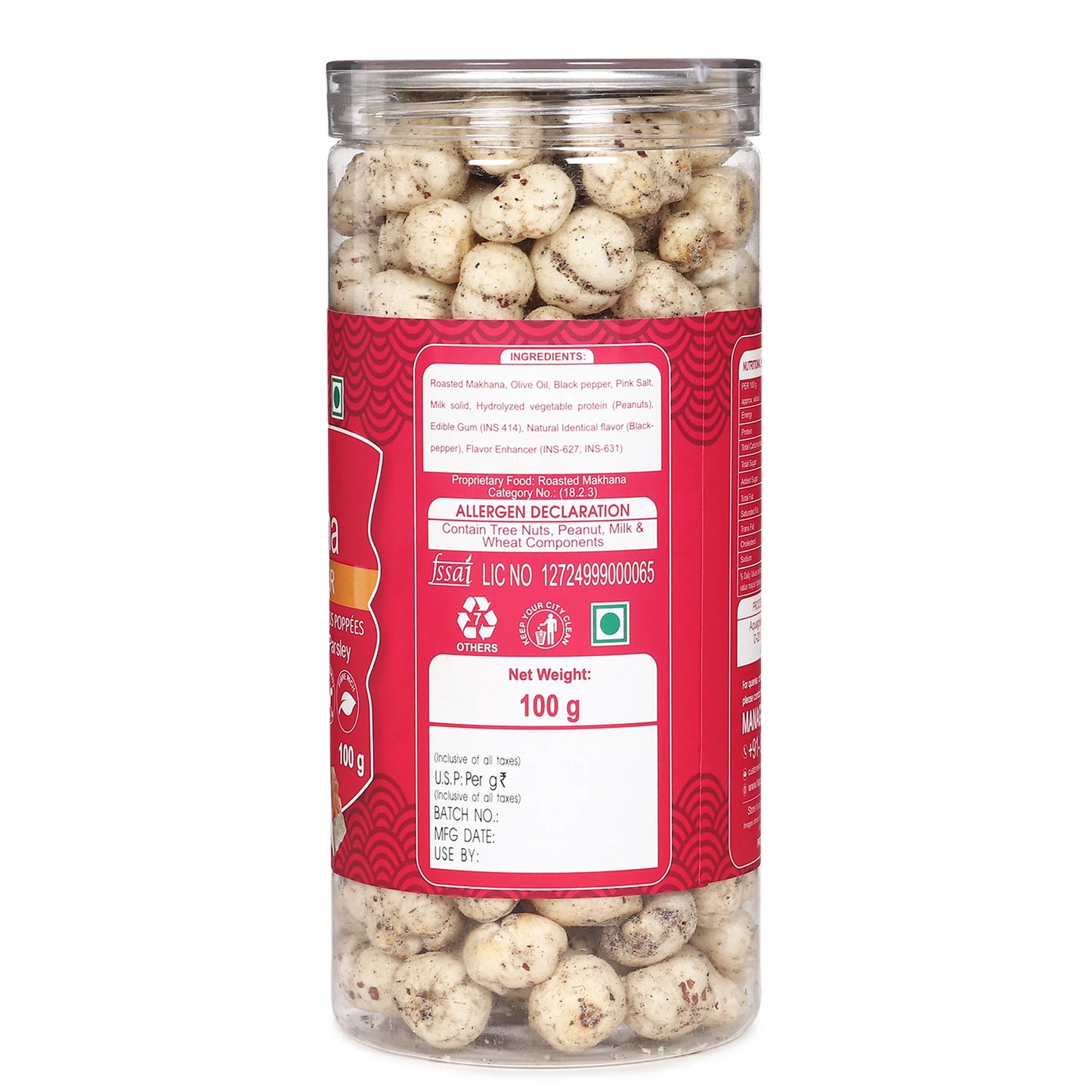 Himalyan Pink Salt & Pepper Roasted Makhana(100gm)